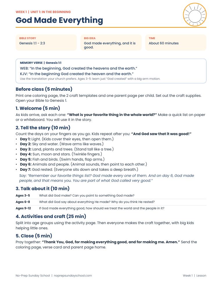 The one-page lesson