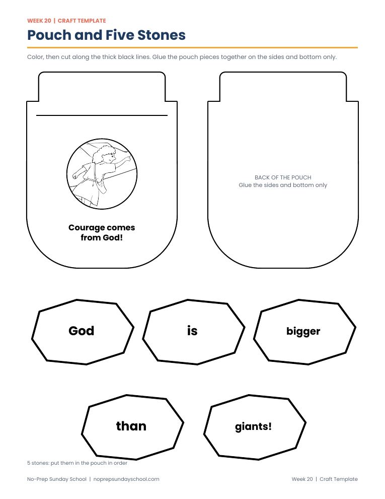 Craft template from Week 20, David and Goliath